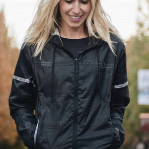 𝅺✨host pick✨ NWOT Zyia Active Perforated Track Jacket, Black Camo, Size L